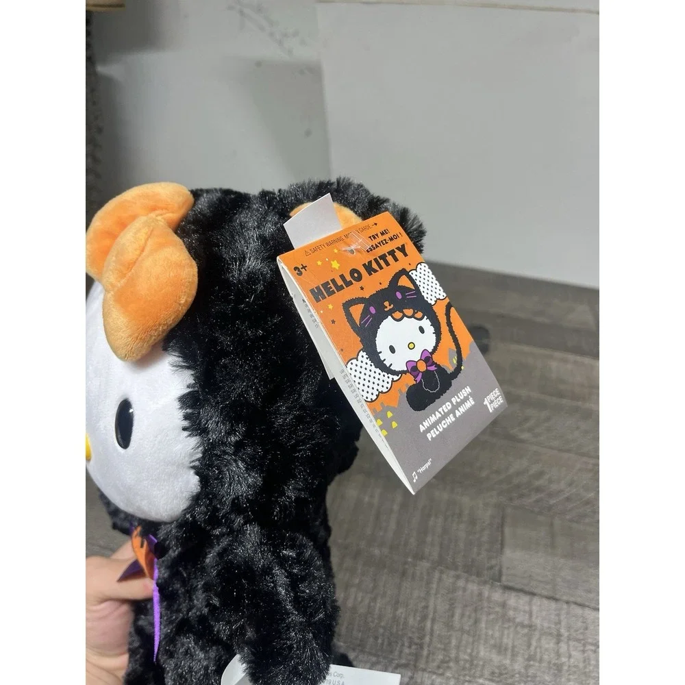 Hello‎ Kitty Animated Halloween Black Cat Side Stepper Plush Greeter NWT